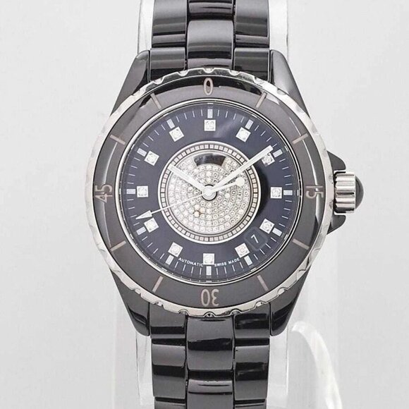 Chanel Black J12 Ceramic and Diamond 38mm Automatic Watch H1759 - Picture 1 of 6